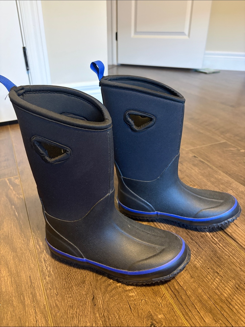 Storm Kids Navy and Blue Trim Waterproof Rain Boots